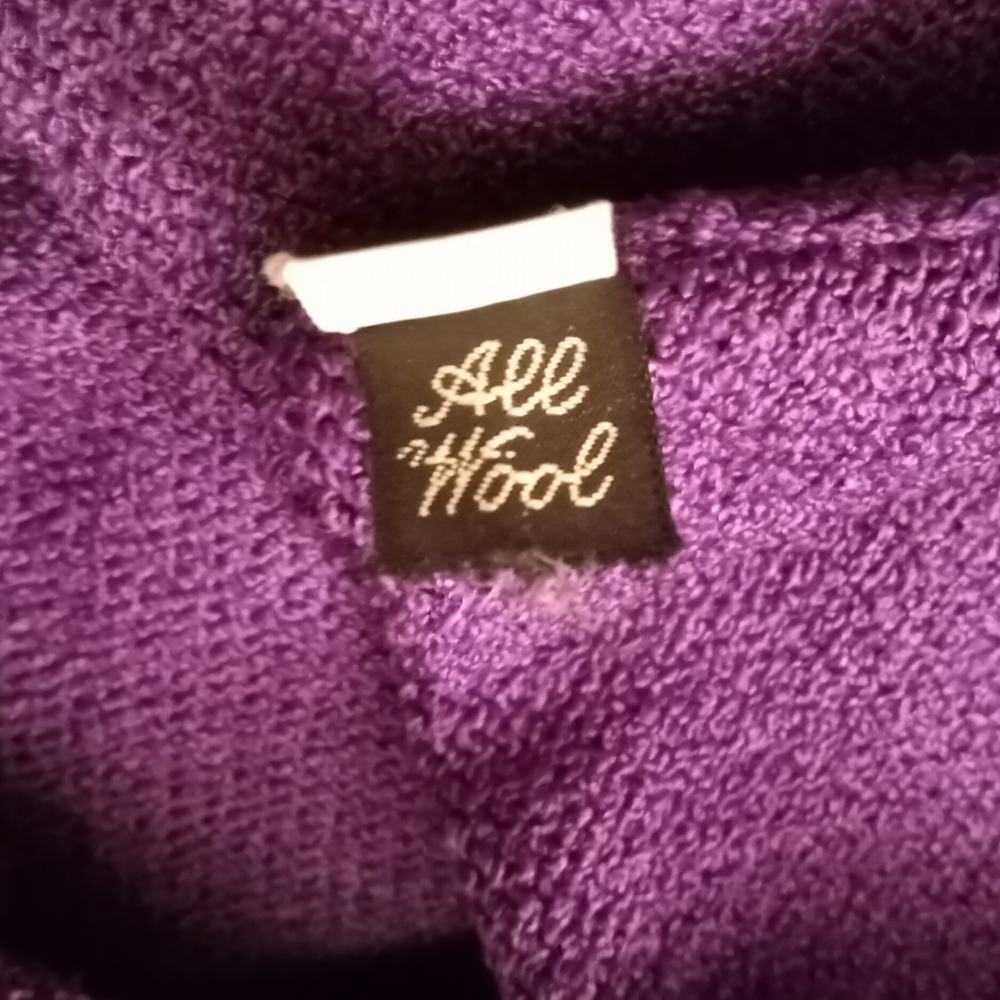 Purple and Black Vintage Sweater Dress by Adolfo New York for Neiman Marcus - Picture 6 of 7